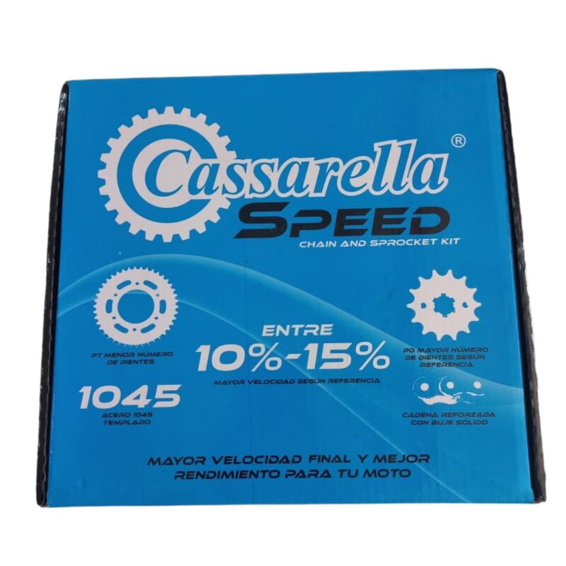 KIT CAJA CADENA - PULSAR NS 200 SPEED 6 HUECOS (PT45C-PD16C-428-H-132-C) DORADA CASSARELLA