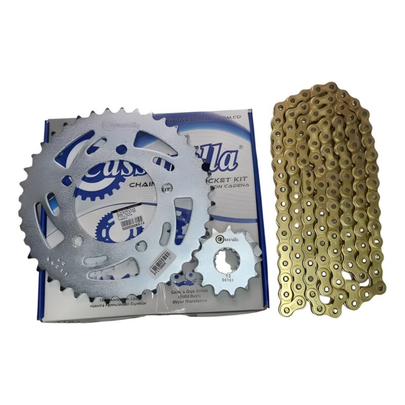 KIT CAJA CADENA  GIXXER 250 5 HUECOS PT40C - PD13C  520-H-120C) ORING DORADA CASSARELLA
